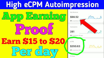 High eCPM Auto Impression App with earning proof || Earn $20 per day || Unity ads earning proof