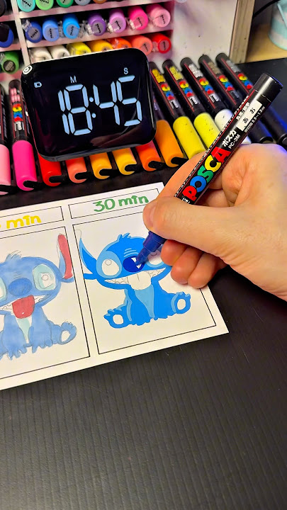 30 sec, 3 min, 30 min Drawing STITCH💙🎨😀