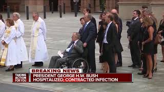 Former President George H. W. Bush hospitalized day after he buried his wife