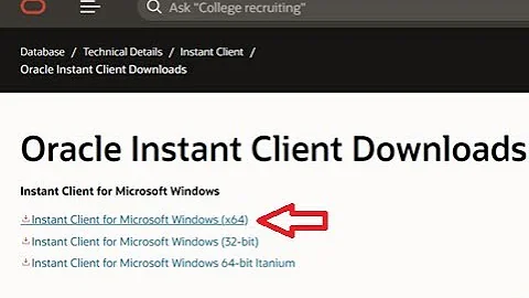 ORACLE Instant client installation for Windows 10 x64