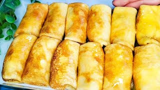 🥞🧀🌿Блинчики с творогом, запечённые в духовке, сливочные мягкие💯