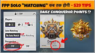Daily Conqueror Points Kya h ⁉️ | FPP Match Making Kab Tak Hogi ? & Ace ke Baad Kitna Plus Karen ⁉️.