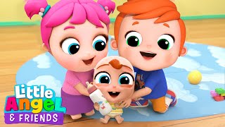 Taking Care of Baby Brother | Little Angel And Friends Fun Educational Songs