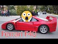 Ferrari f40 rouge trs rare roulant dans la rue  monaco  4k