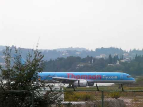 fraser wilson A ThomsonFly Plane Landing at Corfu Airport