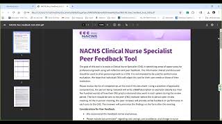 How to Use the CNS Peer Feedback Tool | NACNS Tutorial