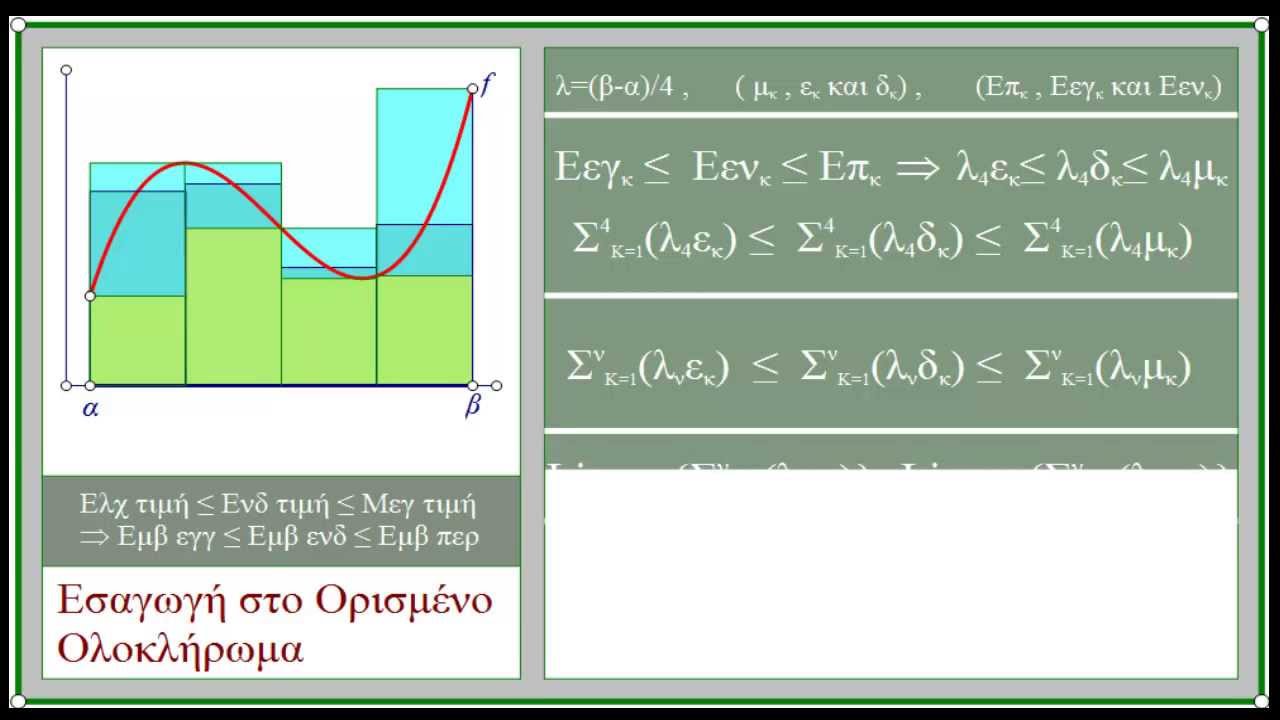 Εισαγωγή στο Ορισμένο Ολοκλήρωμα