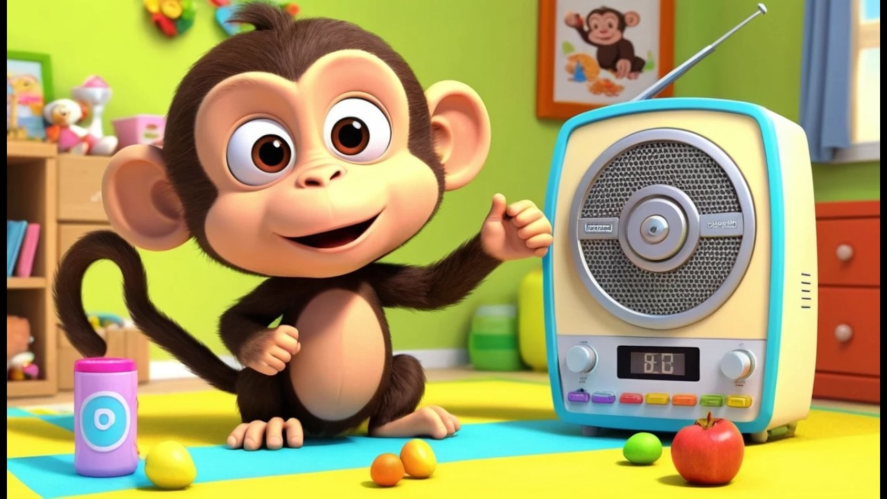 Обезьянка пытается починить радио ложкой