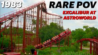 Rare Roller Coaster!! - Excalibur POV from 1983 at AstroWorld