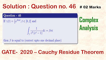 ||GATE Mathematics-2020|| Complex Analysis|| Question - 46|| Cauchy Residue Theorem||