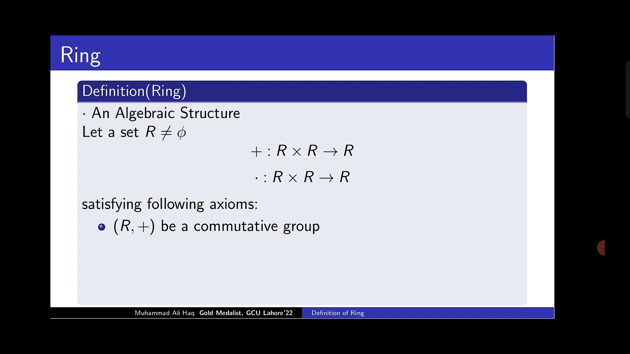 Ring Definition YouTube