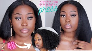 How I Straighten My Type 4 Kinky Curly Natural Hair | No Heat Damage