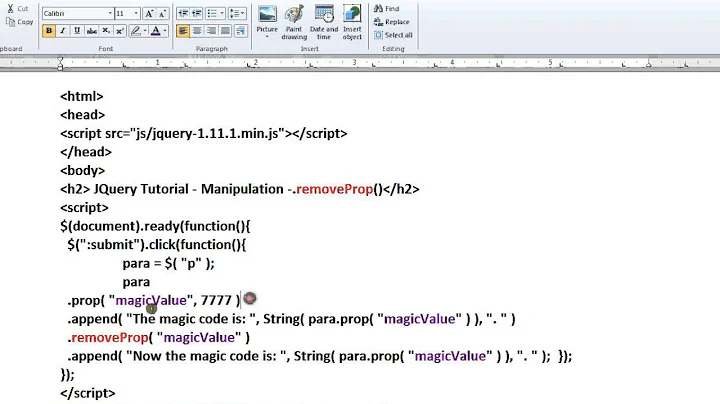 REMOVEPROP METHOD IN JQUERY DEMO TAMIL
