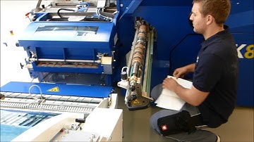 MBO K8 RS Combi Folder with A700 Stacker showing changeover from 16 to 32 pages