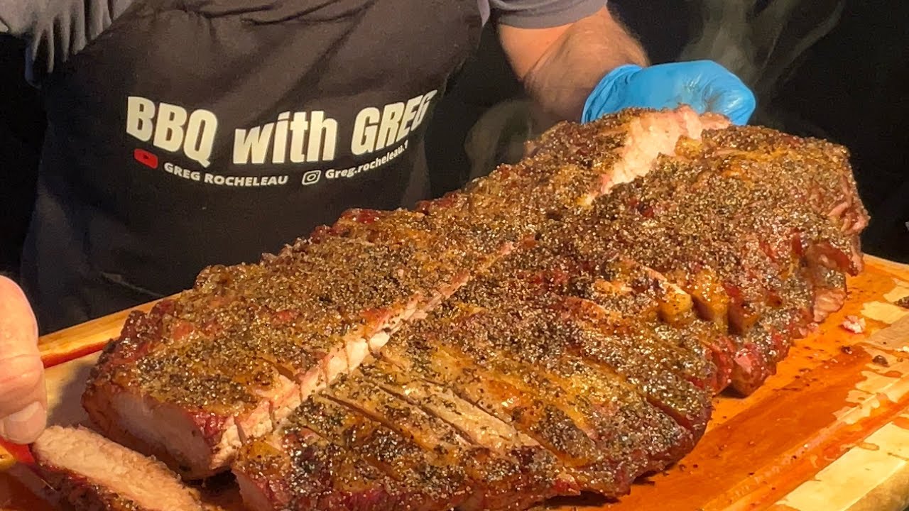 Brisket Sliced and Cooked in its own Juices with Charcoal on the