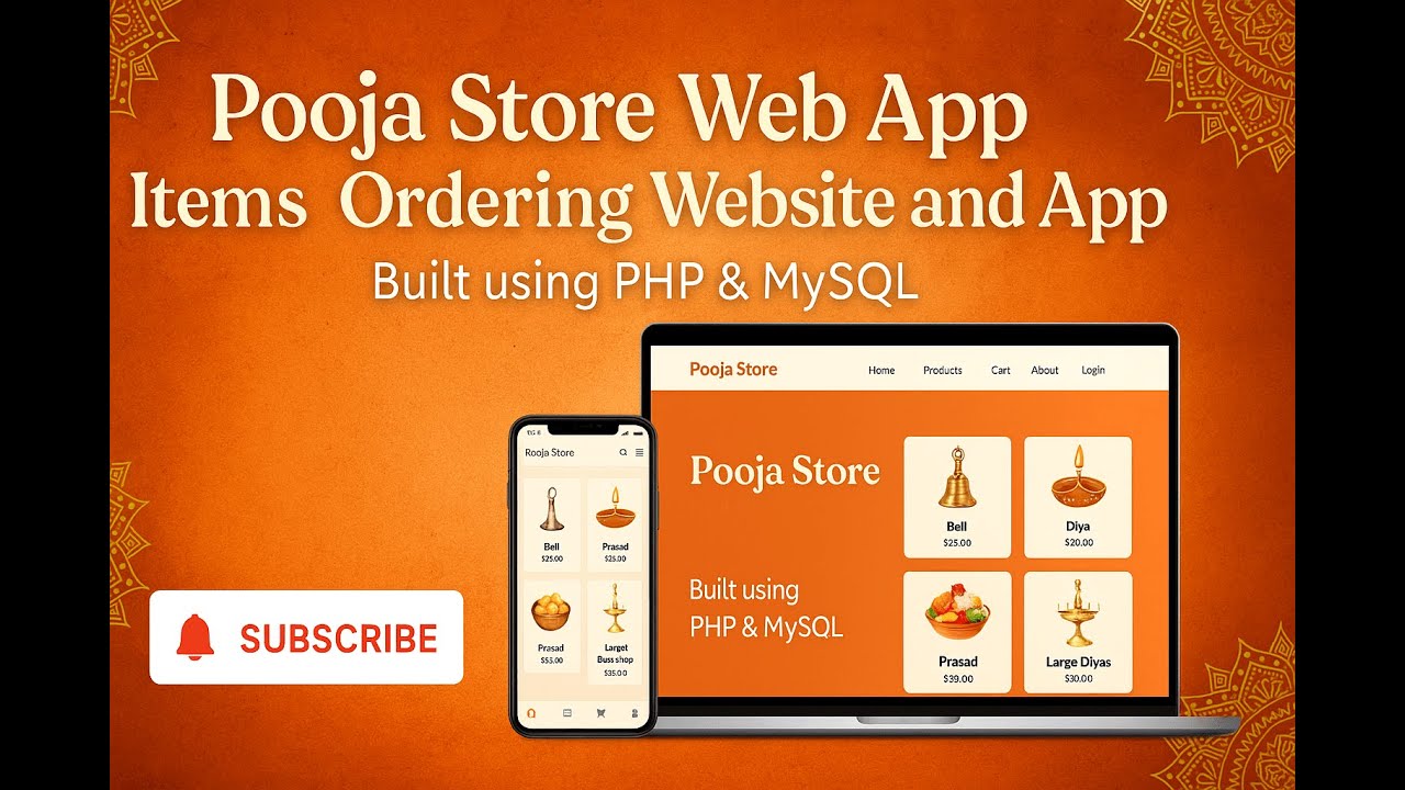Complete ecommarce Pooja Shop website with admin dashboard using html ...