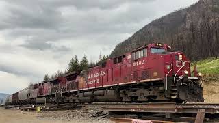 CP 8163 Leads CPKC Grain Train at Squilax BC