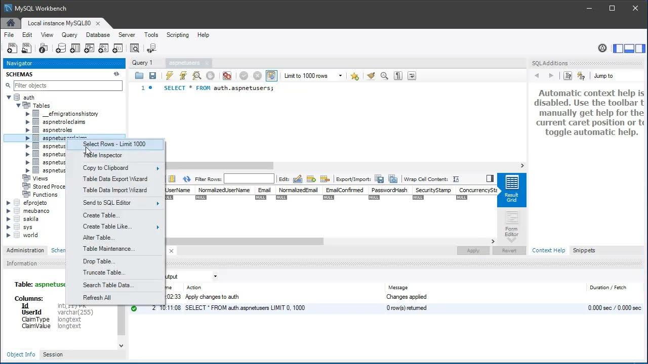 ASP.NET Core Autenticação com Identity - 05 Tabelas do Identity - YouTube