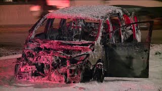 Crews work fiery crash on I-95 south in Richmond