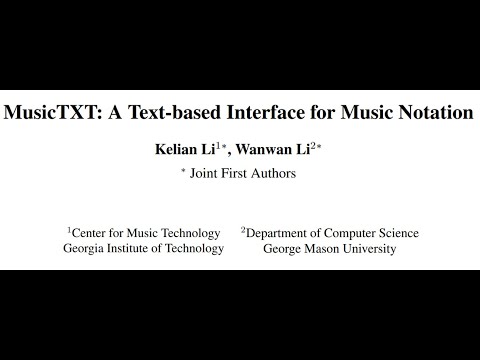 MusicTXT: A Text-based Interface for Music Notation