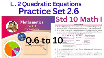 Practice Set 2.6 | Q.6 to 10 | L.2 Quadratic Equations | Std 10 Maths Algebra