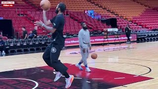 KYRIE IRVING's USUAL VERY EARLY WARMUP ROUTINE BEFORE TONIGHTS GAME VS MIAMI HEAT AT KASEYA CENTER