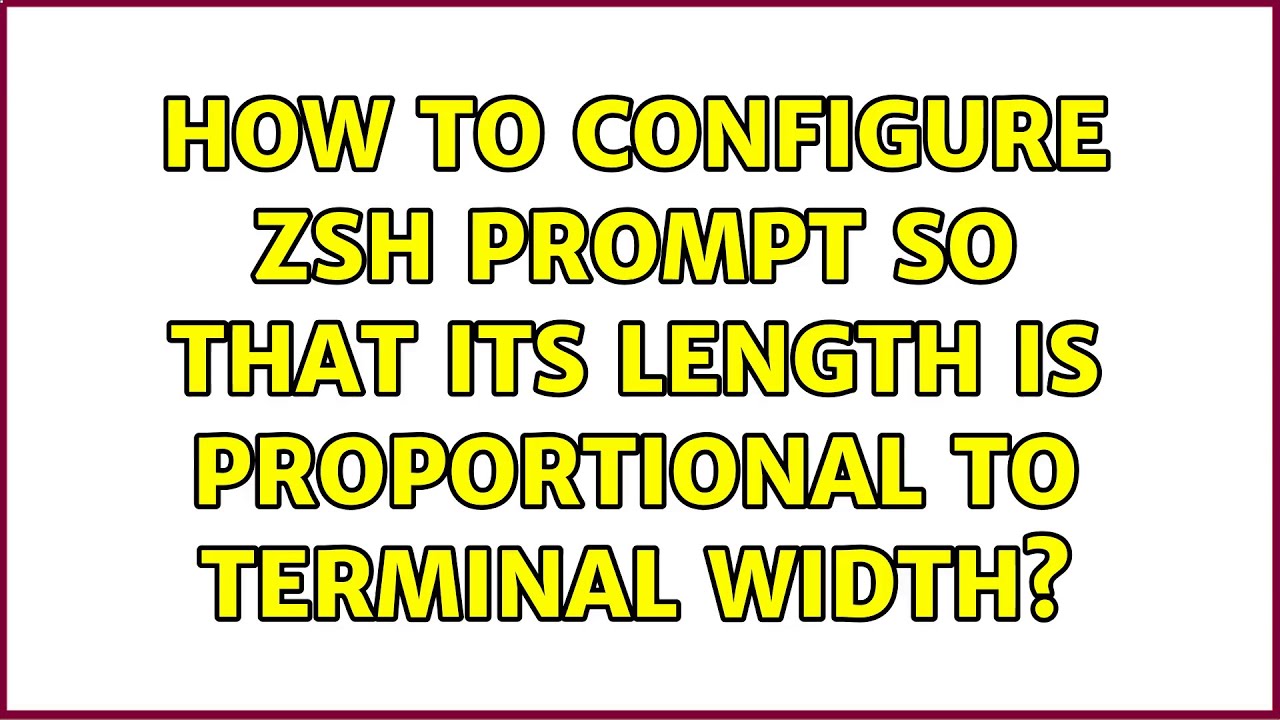 How To Configure Zsh Terminal How To Configure Zsh Terminal