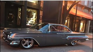 1960 chevy Impala bagged time elapsed slideshow 2 year frame off restore backyard build 348 w motor