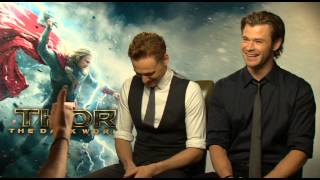 Chris Hemsworth and Tom Hiddleston Talk Natalie Portman's Punch!