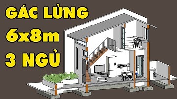 Mẫu Nhà Cấp 4 Gác Lửng 3 Phòng Ngủ 6x8 | Anhouse | Mẫu Nhà Đẹp