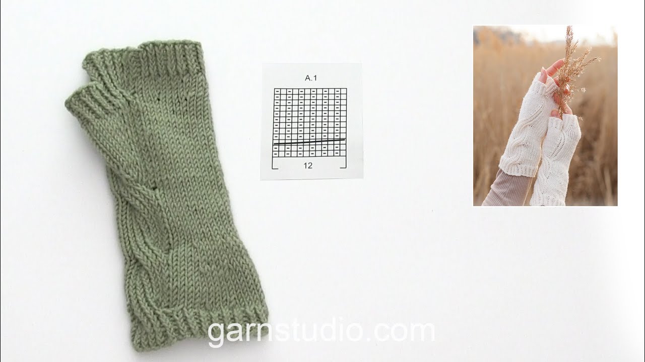 How to work the wrist-wamers with cables in DROPS 234-55