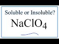 Solubility and Ions of Sodium Perchlorate