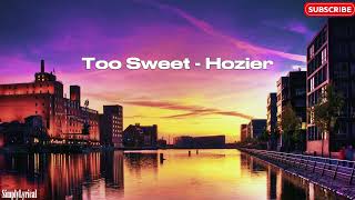 Too Sweet - Hozier (Lyrics) ("I'll take my whiskey neat..")