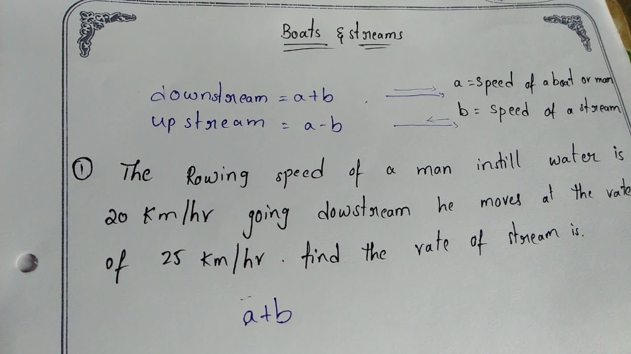 Boats and streams shortcuts in telugu in arthametic YouTube