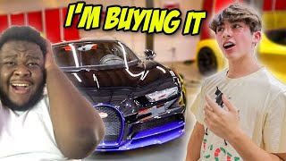 TANNER FOX The Richest Kid In America Took Me Car Shopping... *Bugatti Chiron* REACTION