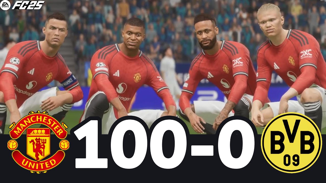 FC 26 -MESSI RONALDO NEYMAR YAMAL  & MBAPPE | ALL STARS | Manchester United 100-0 Borussia Dortmund