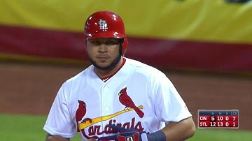 CIN@STL: Peralta drives an RBI single to plate Molina