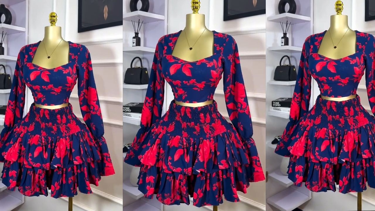 Как сшить это красивое платье из двух частей. Часть 2 (урок для начинающих)