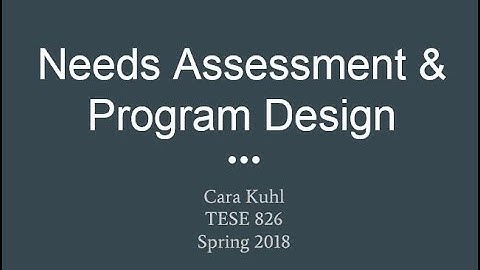 Needs Assessment & Program Design Presentation TESE 826 Kuhl