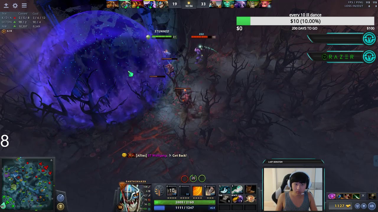 Slark on Febby's stream has a bit of trouble