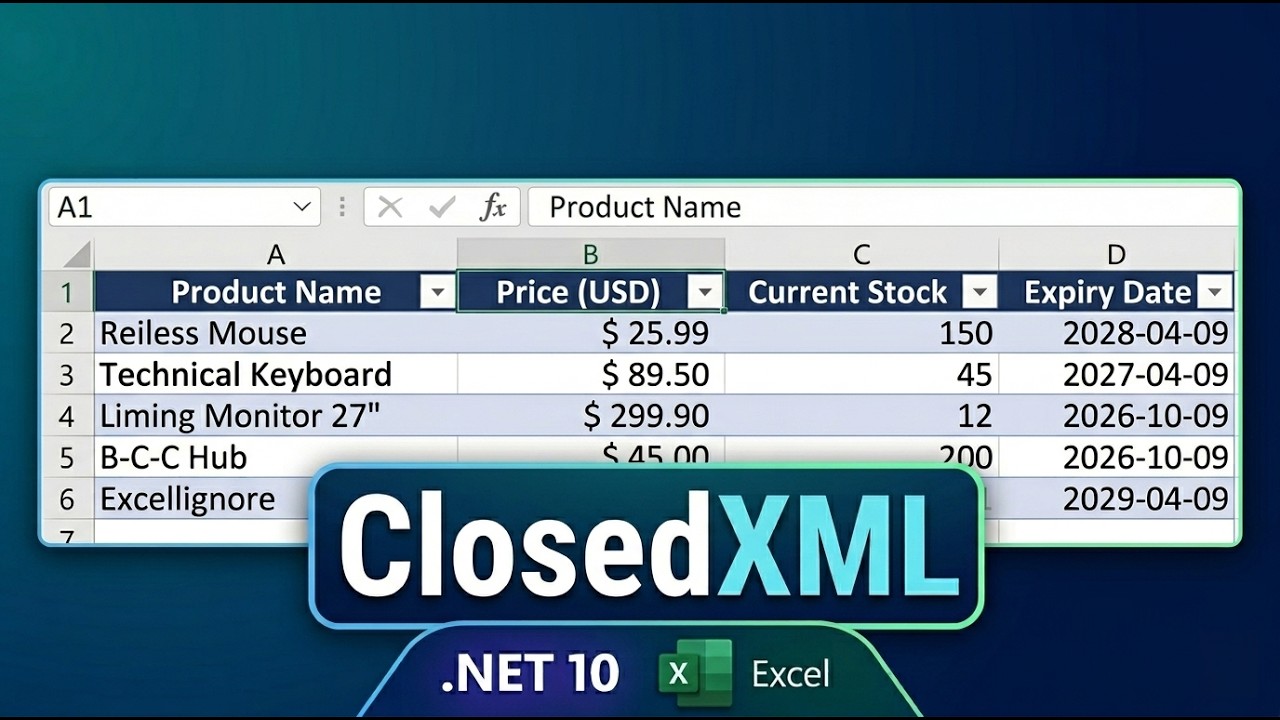 Export to Excel in .NET 10 using ClosedXML | Step-by-Step Guide - YouTube