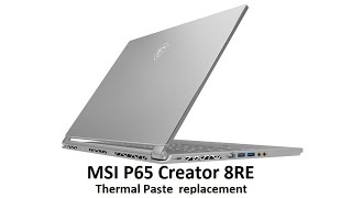 MSI P65 Creator 8RE Thermal Paste replacement