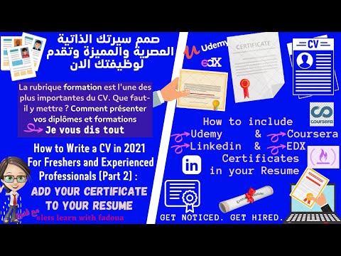 Ajouter une Certificat: linkedin-Coursera-Edx-Udemy à ton CV 2021 -ADD Certifications on Your Resume