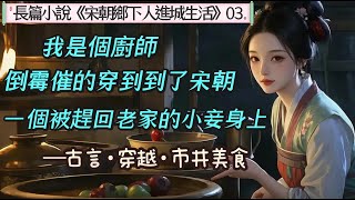 3. 長篇小說:《宋朝鄉下人的進城生活》03   大廚顧早穿到一個被趕回鄉下老家的小妾身上,鄉下地方流言蜚語,常為一畝三分地整個頭破血流。難有好日子,只好帶著弟妹和極品老媽進城謀生。