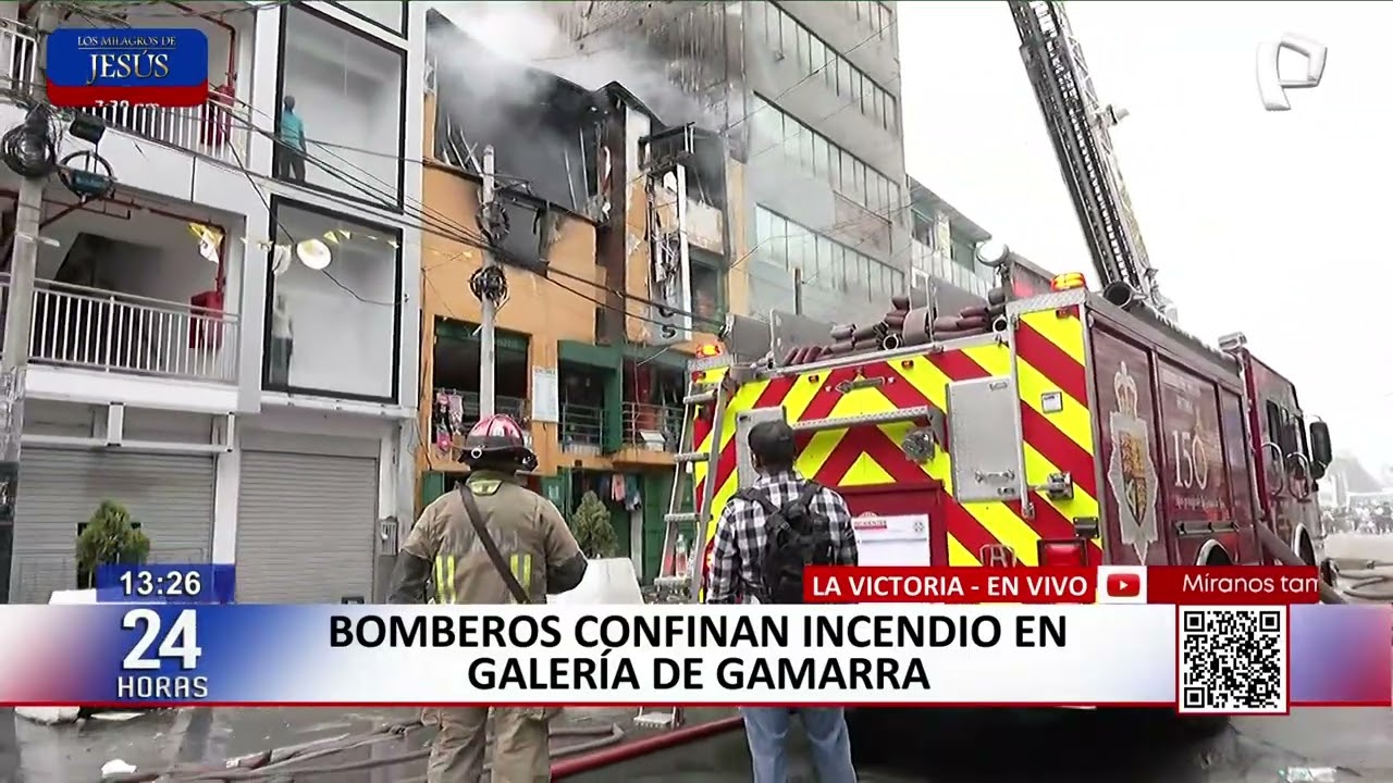 Bomberos confinan incendio en galería de Gamarra (2) | AP Noticias