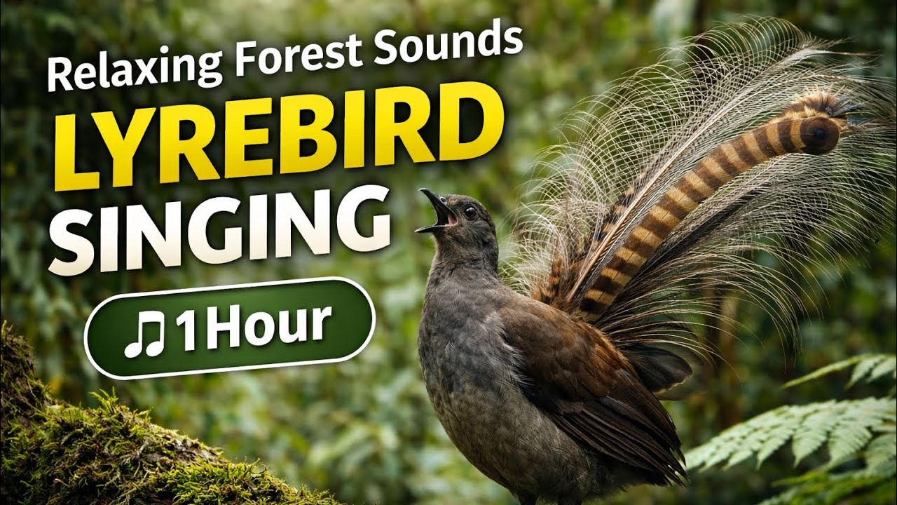 Lyrebird Singing in Rainforest 🌿 1 Hour of Peaceful Nature Sounds. 432 hertz frequency, sleep bird.