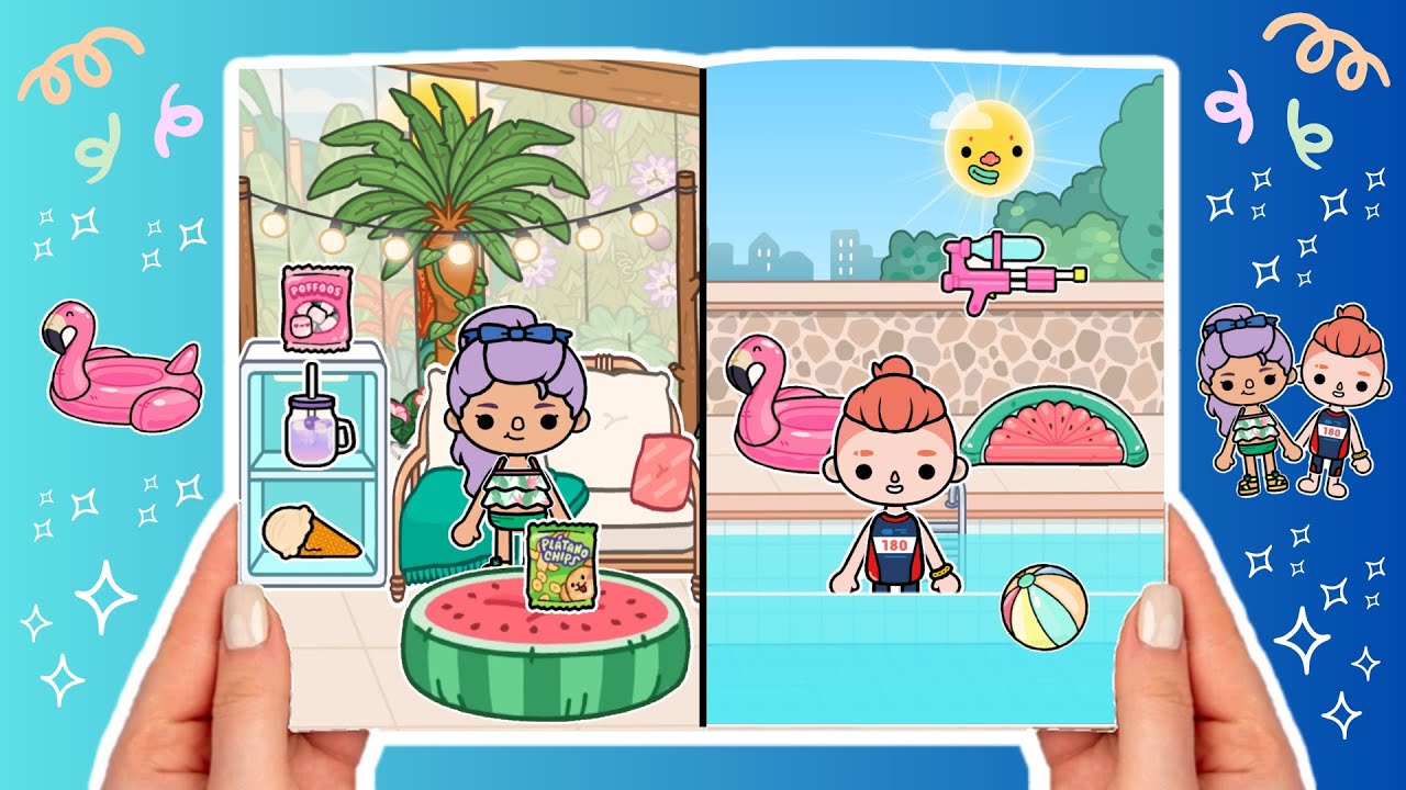 Toca Boca Beach House Quiet Book | Toca Boca Paper Doll House Tutorial #23