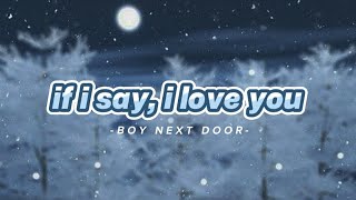 Boynextdoor 보이넥스트도어 - If I Say, I Love You Lyrics