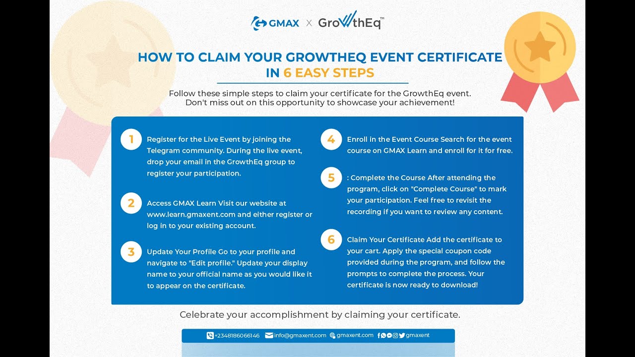 How to Claim Your GrowthEq Certificate for Free | GrowthEq Event on GMAX Learn