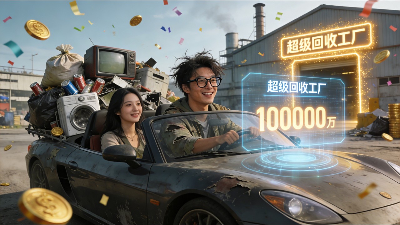 【完結】🔥 開著跑車撿破爛狂賺千萬？窮小子偶得超級回收工廠系統，發大財....